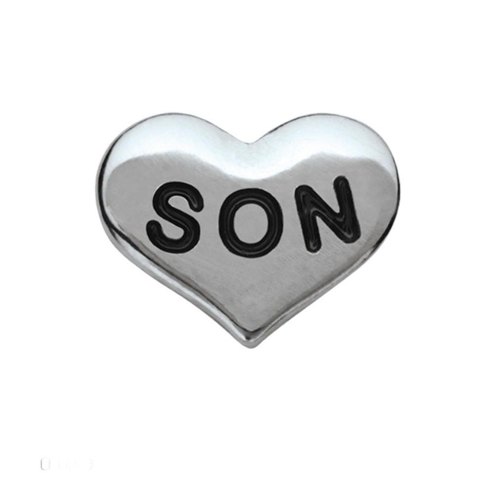 Origami Owl Silver Heart 'SON' Charm